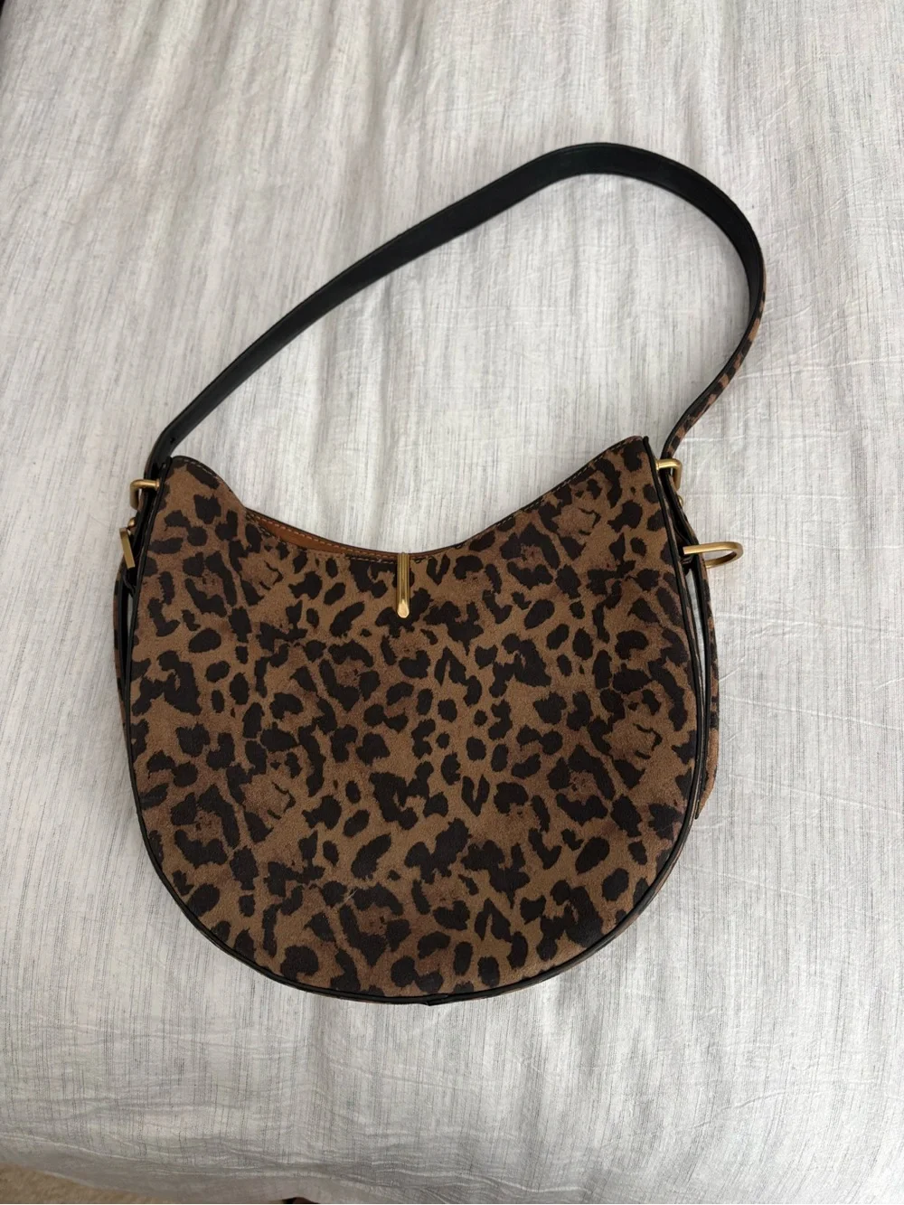 Dolce Vita Leopard-Print ‘Bree’ Crescent Shoulder Hobo Bag - Brown/Black